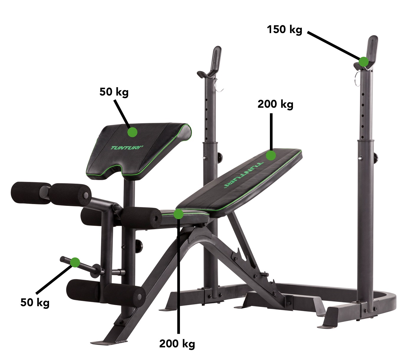 Tunturi WB50 Mid Width Weight Bench nosnosti