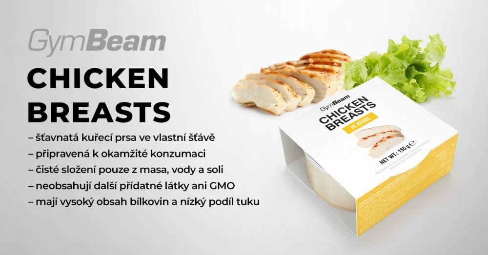 GymBeam Kuřecí prsa ve vlastní šťávě 155 g