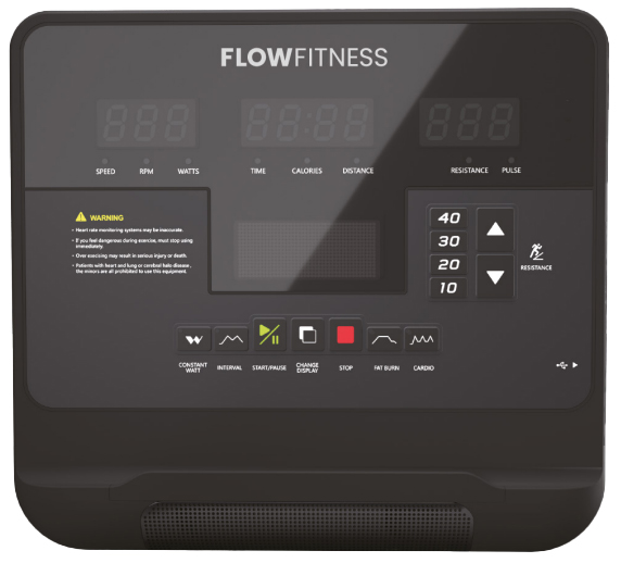 FLOW Fitness Perform Pro B6i displej detail