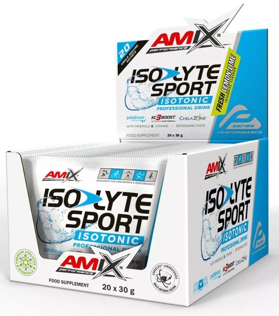 Iontový nápoj Amix Isolyte Sport Drink, Lemon-Lime, 20x30g