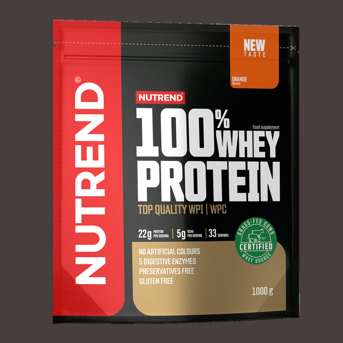 NUTREND 100% Whey Protein NEW TASTE 1000 g pomeranč