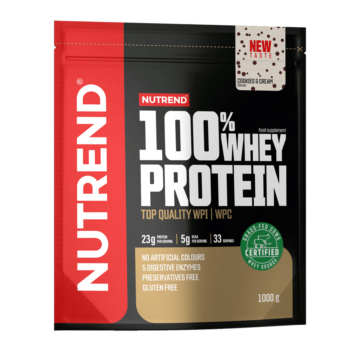 NUTREND 100% Whey Protein NEW TASTE 1000 g cookies cream