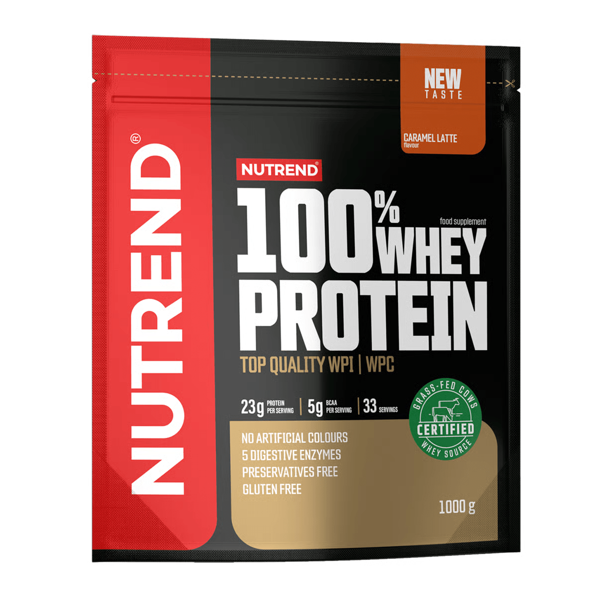 NUTREND 100% Whey Protein NEW TASTE 1000 g karamelové latté