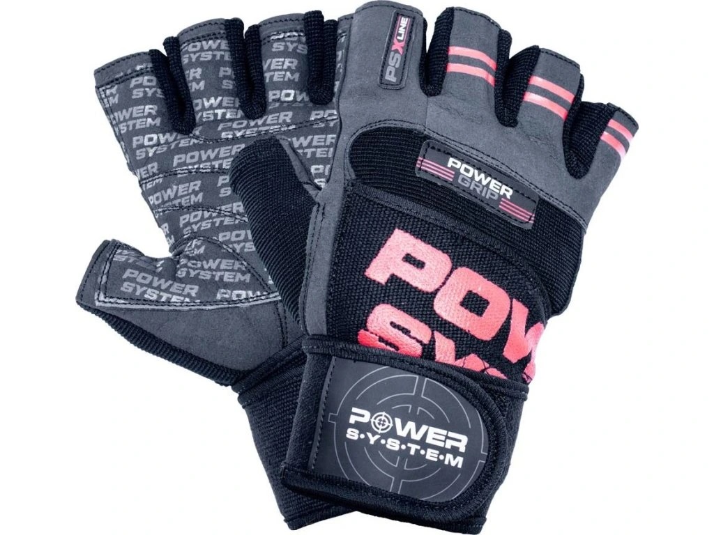 Pánské fitness rukavice POWER SYSTEM Power Grip červené L