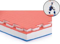 TRINFIT Tatami JUDO T40 - 100 x 100 x 4 cm - červená/modrá