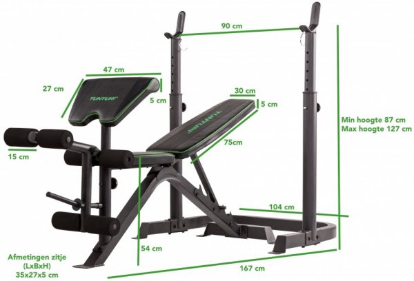 Posilovací lavice bench press TUNTURI WB50 Mid Width Weight Bench