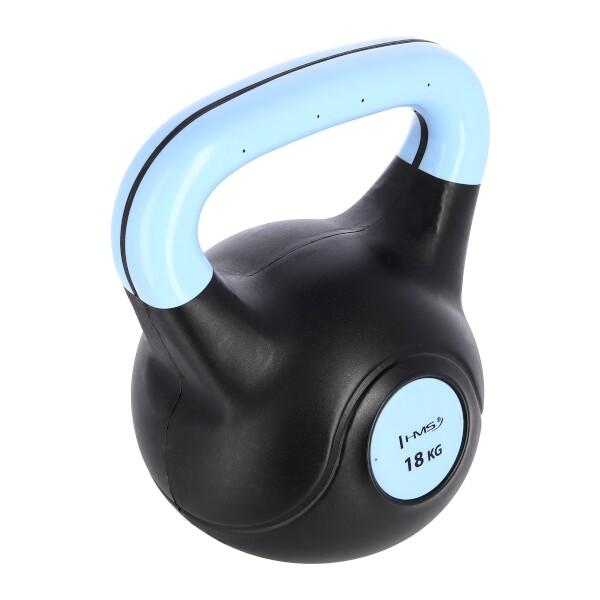 Plastový kettlebell HMS KPC 18 kg sv. modrý