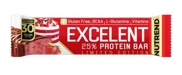 NUTREND Excelent protein bar 85 g jahodový dort