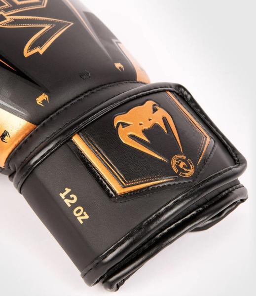 Boxerské rukavice VENUM Elite Evo Black-Bronz detail