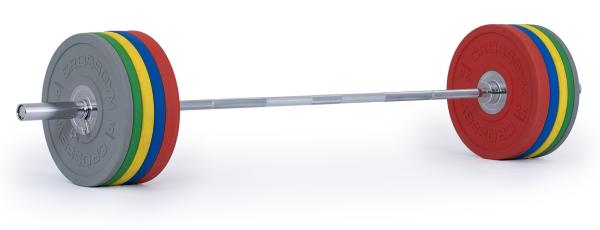 Olympijská osa TRINFIT 2200 mm LONG GRIP kotouče z úhlu