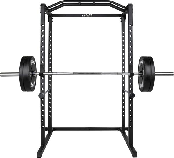 Stojan na činku VIRTUFIT PR100 Power Rack čelně s činkou