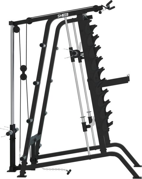 Posilovací stroj na činky VIRTUFIT SM100 Smith Machine z boku