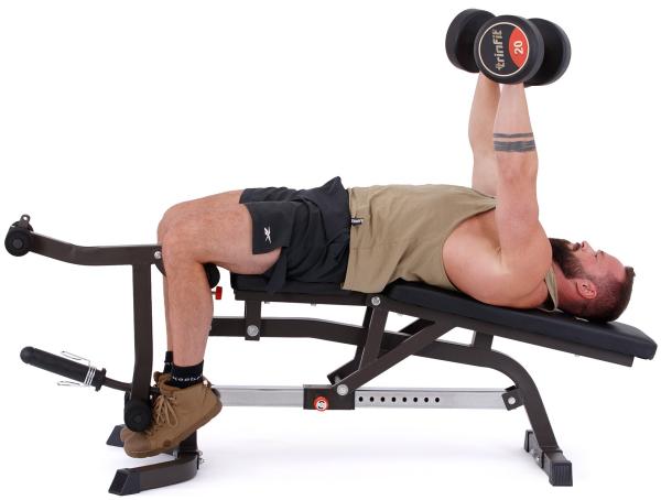 Posilovací lavice bench press TRINFIT Vario LX5 model tlaky na rovné 2