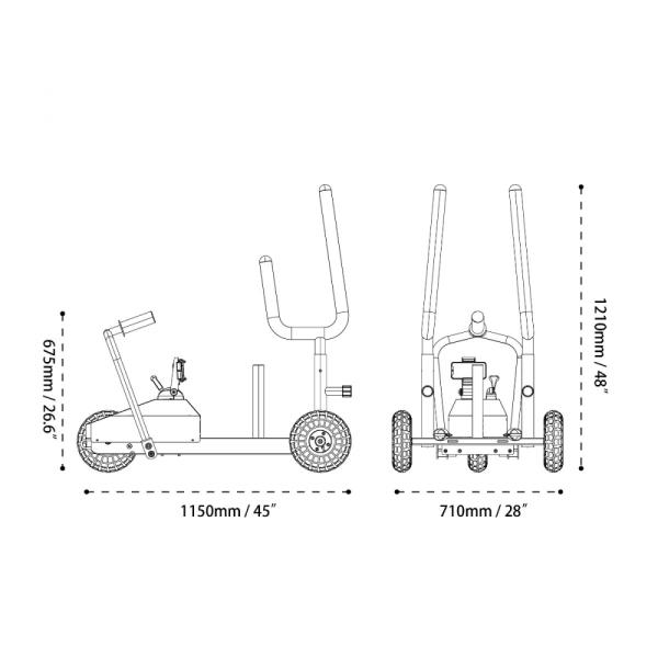 Posilovací stroj Saně XEBEX XT3 Plus Sled V2 rozměry 2