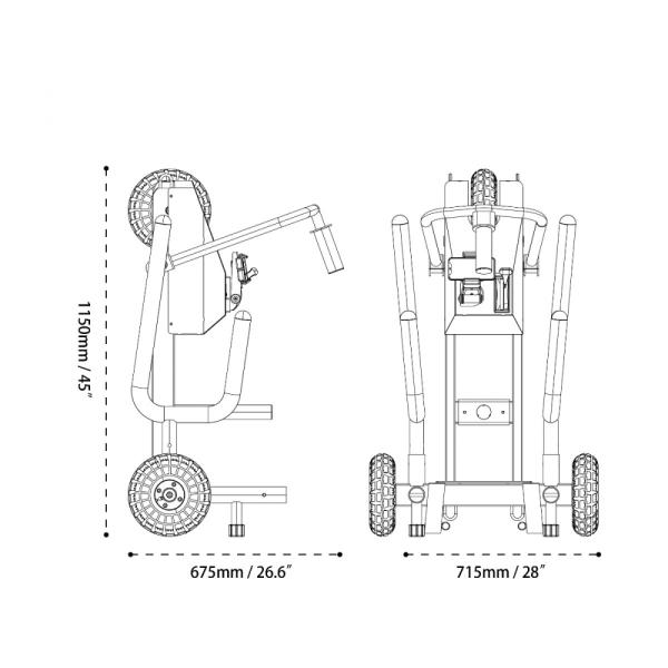 Posilovací stroj Saně XEBEX XT3 Plus Sled V2 rozměry