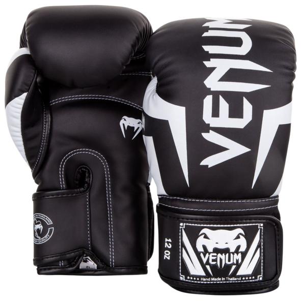 Boxerské rukavice VENUM Elite Boxing Černobílé vel. 10 oz