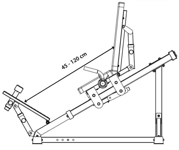 Posilovací stroj TRINFIT Leg press D3 Pro rozsah pohybu