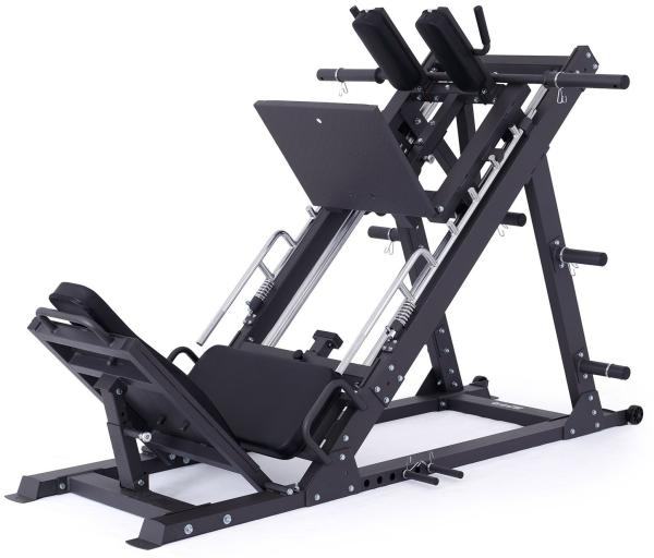 Posilovací stroj na činky TRINFIT Leg press + Hack squat D7 Pro z boku