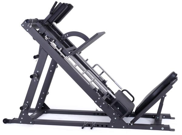 Posilovací stroj na činky TRINFIT Leg press + Hack squat D7 Pro nastavení