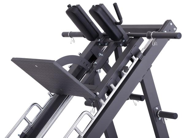 Posilovací stroj na činky TRINFIT Leg press + Hack squat D7 Pro horní poloha