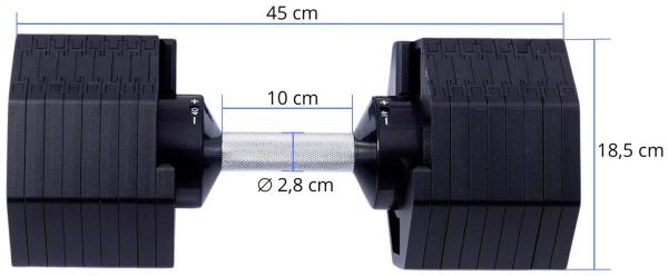 Činky s variabilní zátěží TRINFIT OctaBlock 2,5-40 kg černé