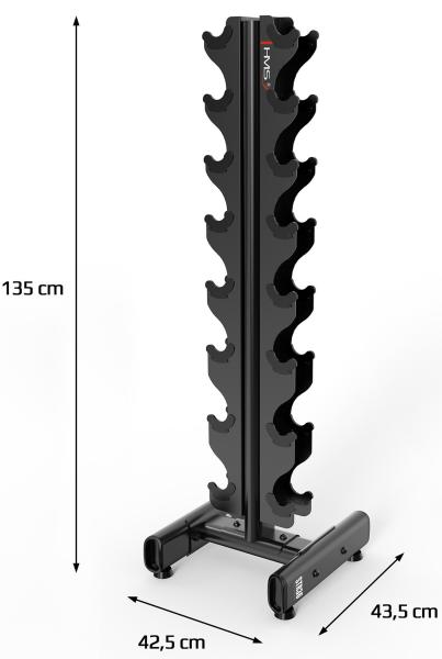 Stojan na 8 párů činek HMS STR36 rozměry