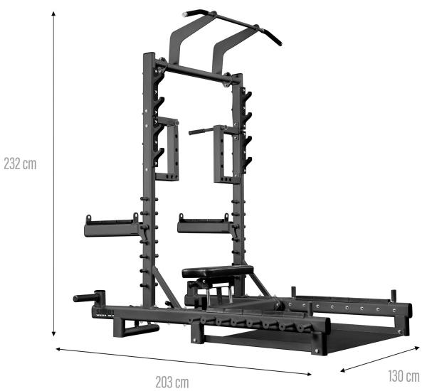 Stojanová konstrukce Multifunkční stojan a Hip Thrust HMS SMP01 rozměry