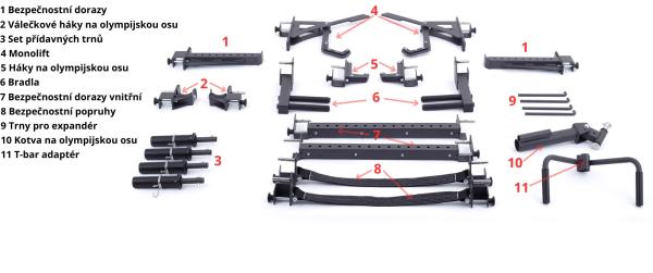 Stojan na činku TRINFIT Power Cage PX8 Pro adaptéry k dokoupení