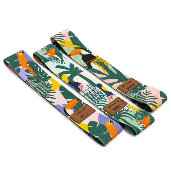 Posilovací guma Spokey HOME JUNGLE SET Sada 3 posilovacích bavlněných gum + obal