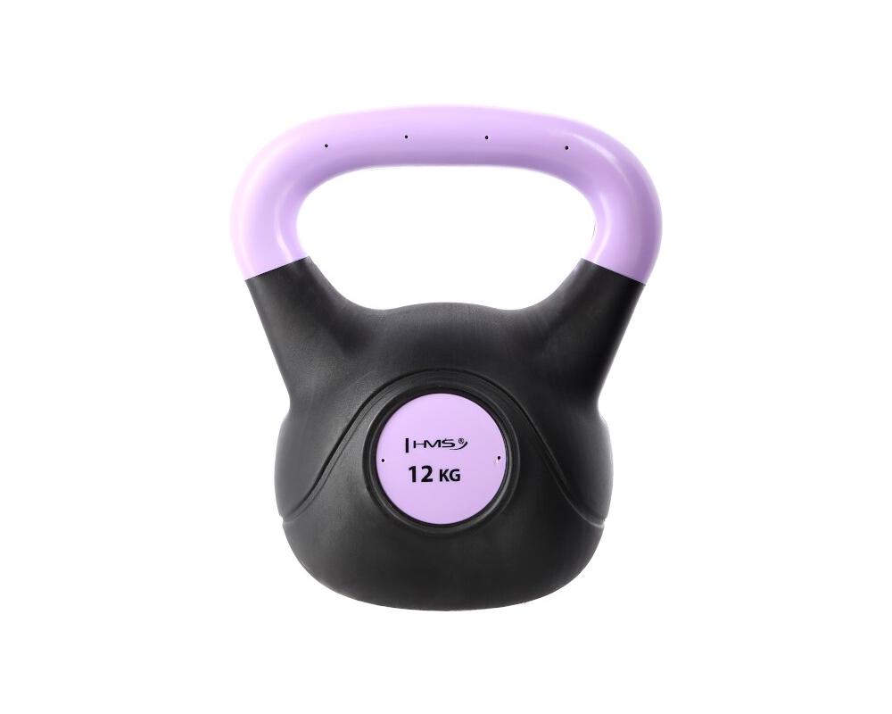 Plastový kettlebell HMS KPC 12 kg sv. fialový