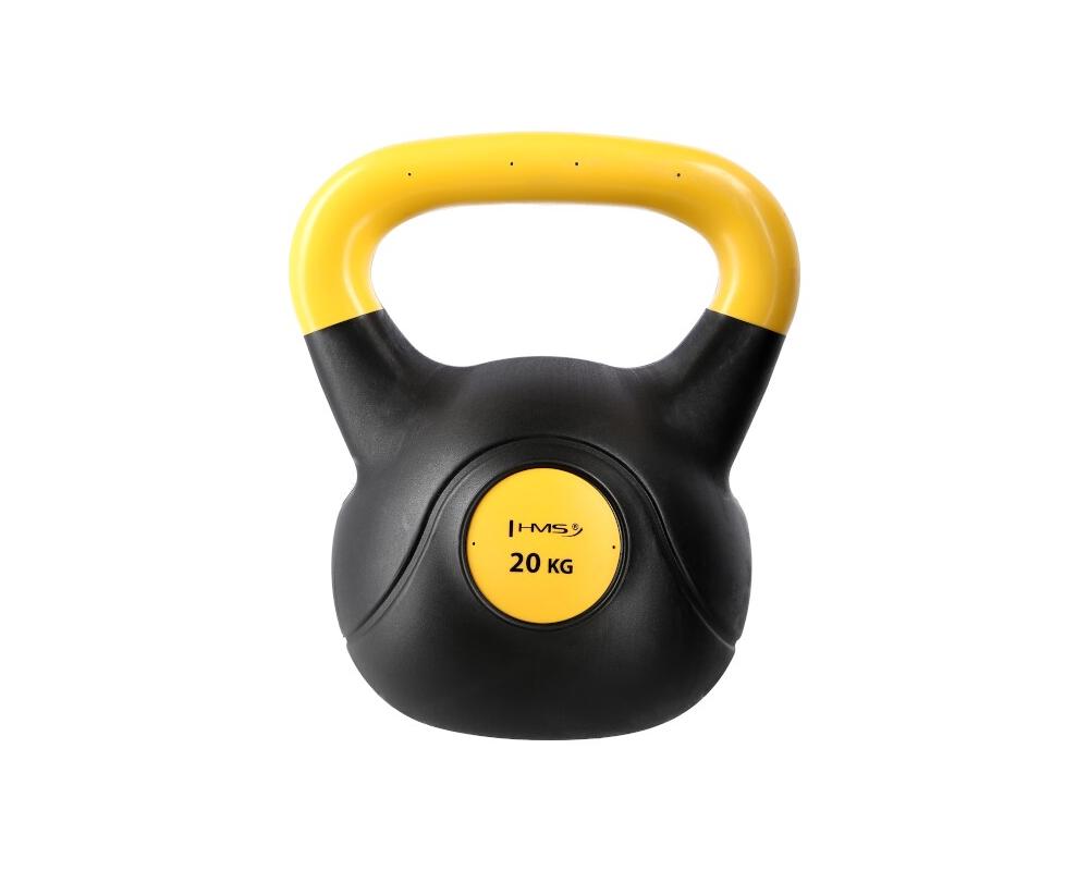 Plastový kettlebell HMS KPC 20 kg žlutý