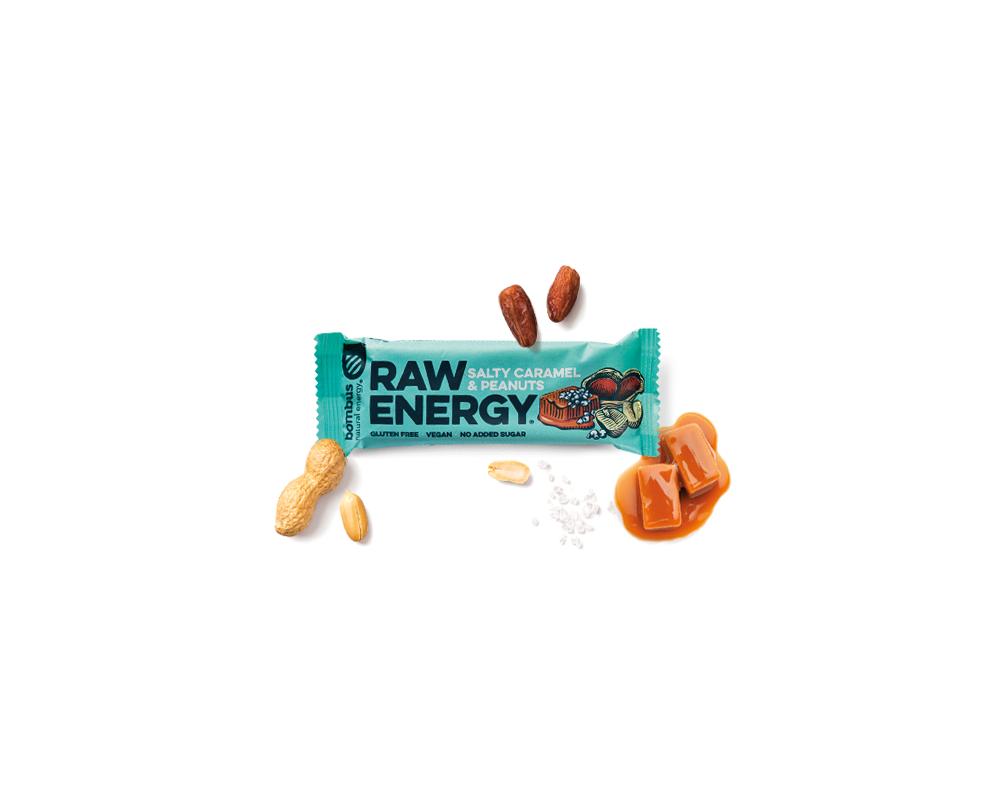 BOMBUS Raw enegry salty caramel & peanuts 50g