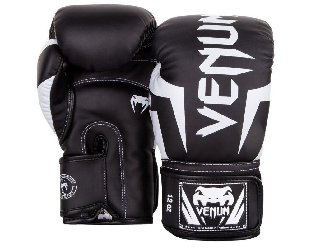 Boxerské rukavice VENUM Elite Boxing Černobílé vel. 10 oz