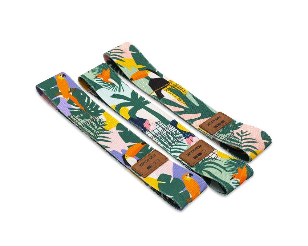 Posilovací guma Spokey HOME JUNGLE SET Sada 3 posilovacích bavlněných gum + obal