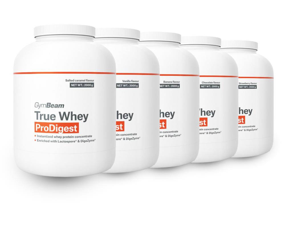 GymBeam True Whey ProDigest 2000 g varianty