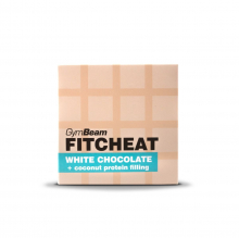 GymBeam Fitcheat Protein Chocolate 85 g bílá čokoláda kokos - Doprodej